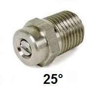 Viuhkasuutin 25° suihkukulmalla kiinnitys 1/4"
